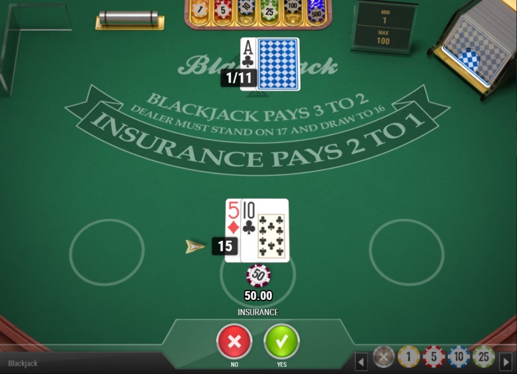 Losing at Blackjack: Insurance Bet
